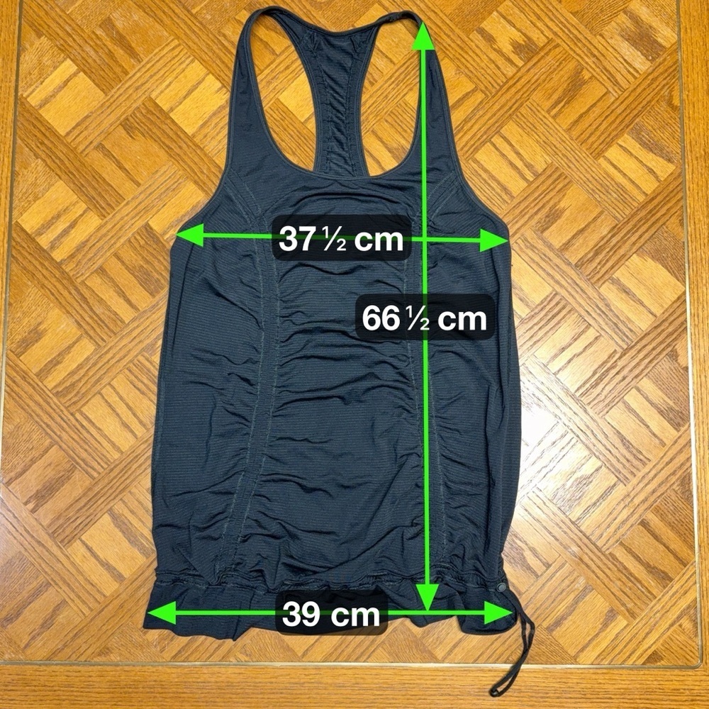Lululemon Scrunch Back Clinch Waistband Racerback Tank – Black Stripe, Size 6 - Picture 7 of 8